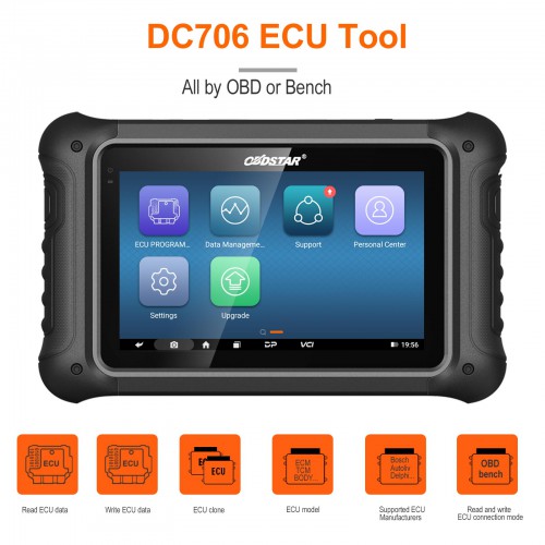 Full Version OBDSTAR DC706 Car and Motorcycle ECU TCM BCM Programmer Cloning Tool by OBD Bench Boot One Year Update